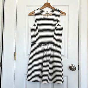 J. Crew Black and White Striped Sleeveless Mini Dress Size Small Petite
